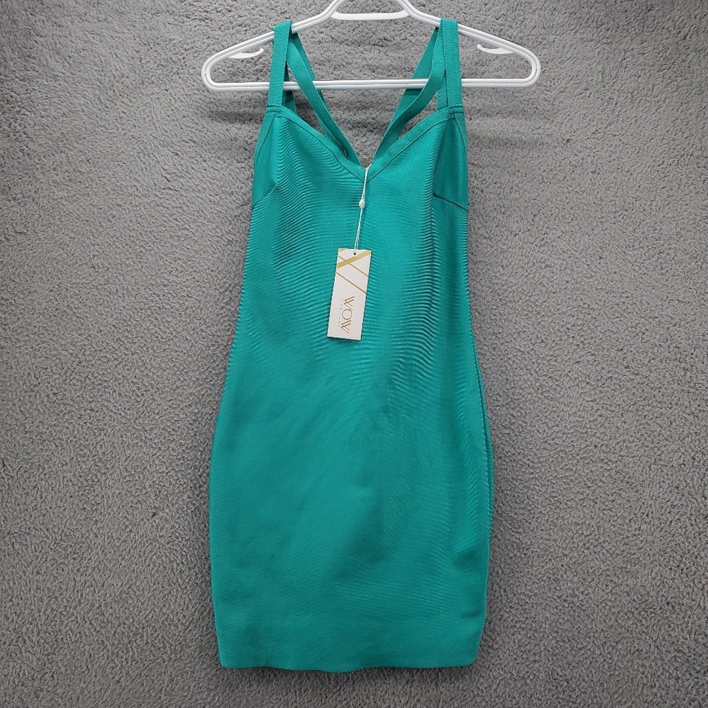 WOW couture Teal Bodycon Mini Dress